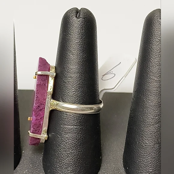 Handmade Artisan Gemstone Ring 9 Pink Agate - Picture 2 of 4